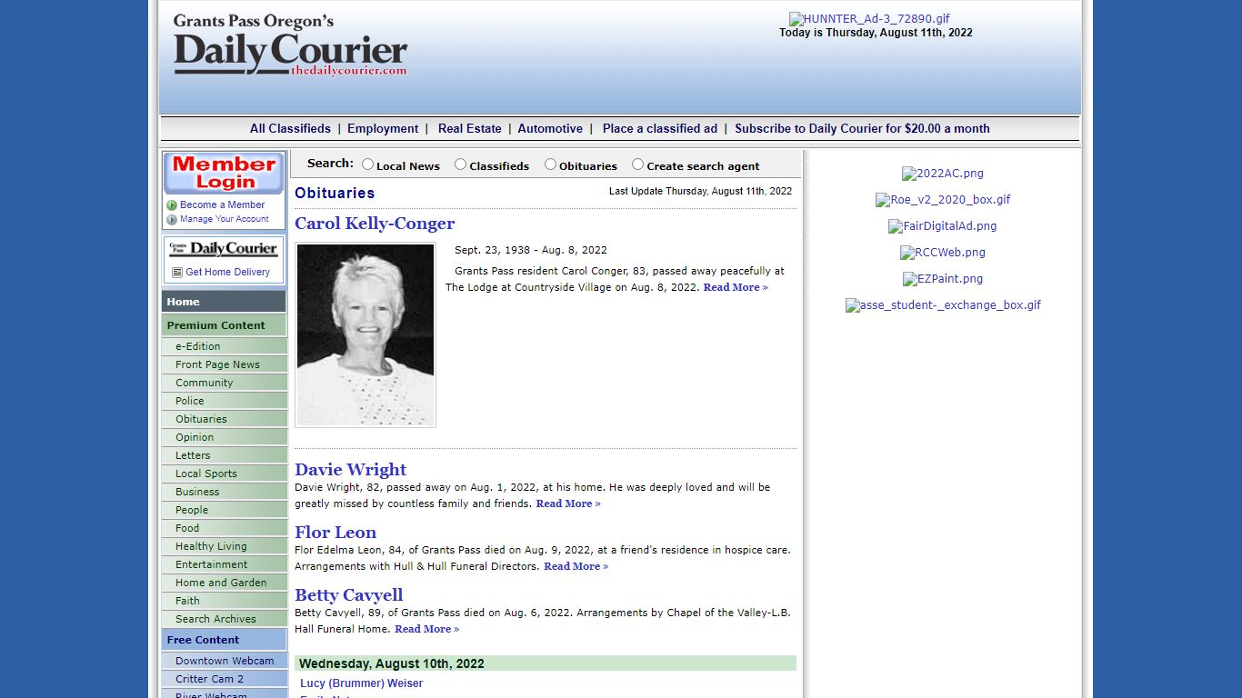 Obituaries – Grants Pass Daily Courier